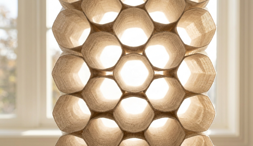 Cellular honeycomb shades showing double-cell air pocket structure for maximum insulation — shadesind.com