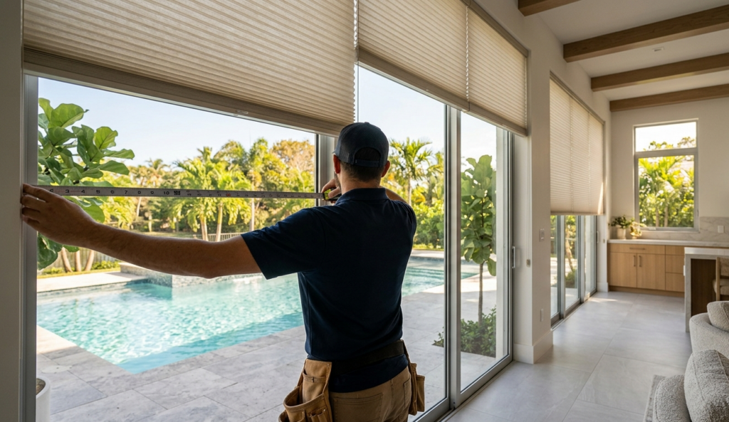 Custom energy efficient window shades professionally installed in a Hollywood Florida home — Blinds and Shades Industry Corps